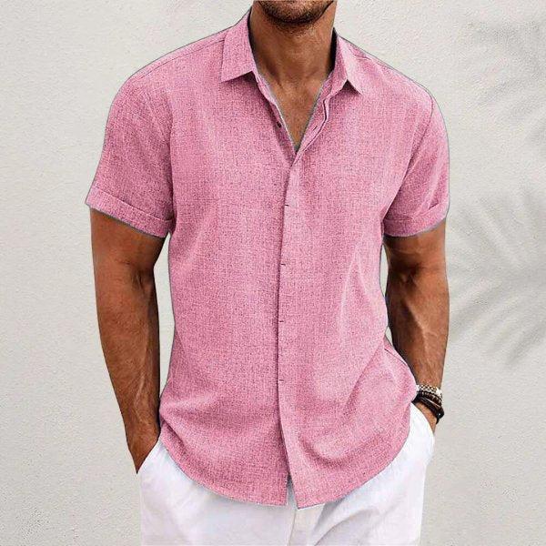 Caleb | Men's Linen Short Sleeve Shirt Button Down Regular Fit