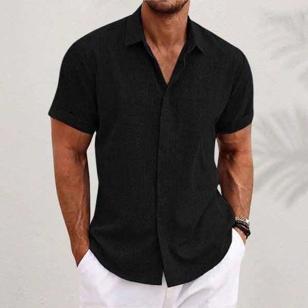 Caleb | Men's Linen Short Sleeve Shirt Button Down Regular Fit