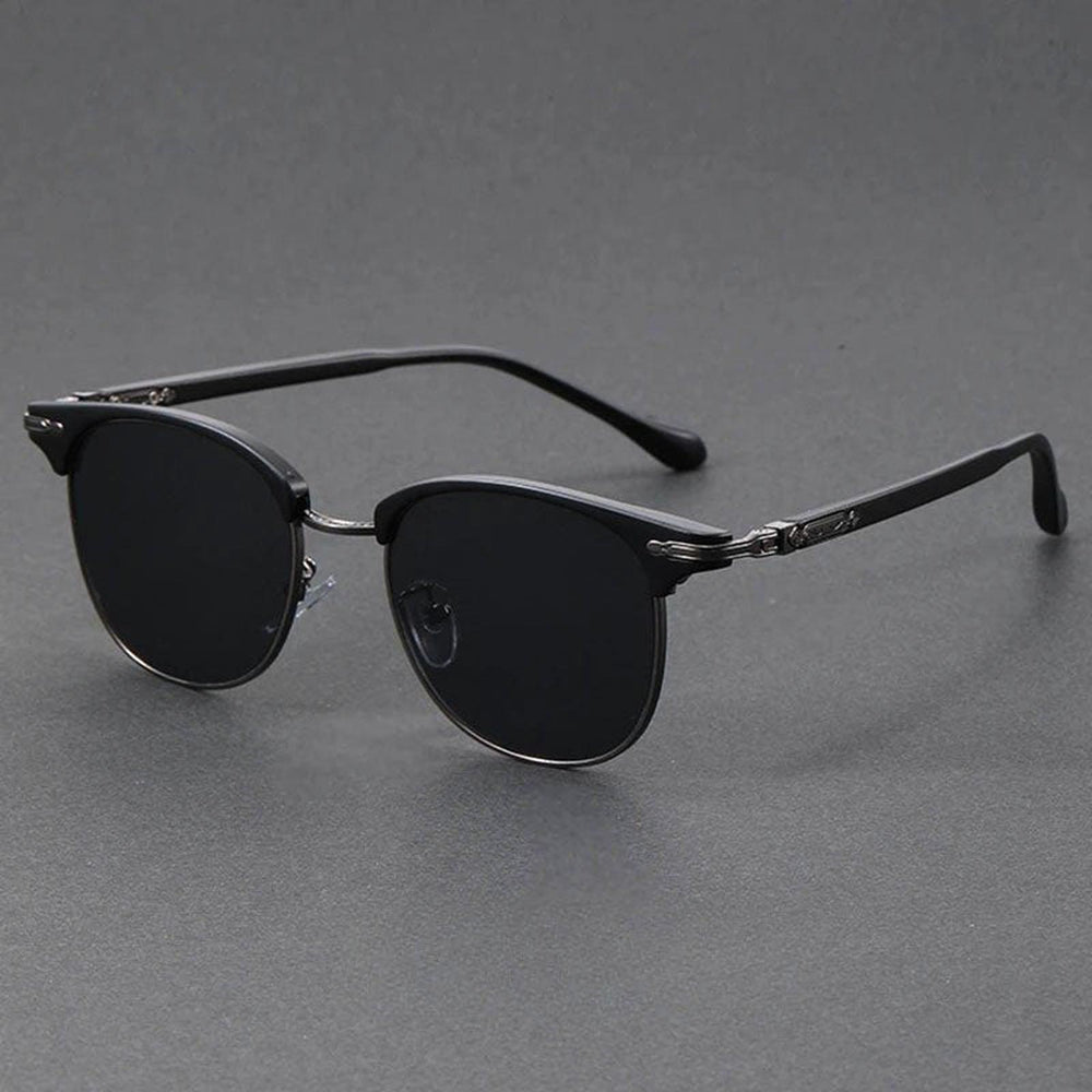 Caleb | Sunglasses Clubmaster Half-Frame Metal Alloy UV400 Protection