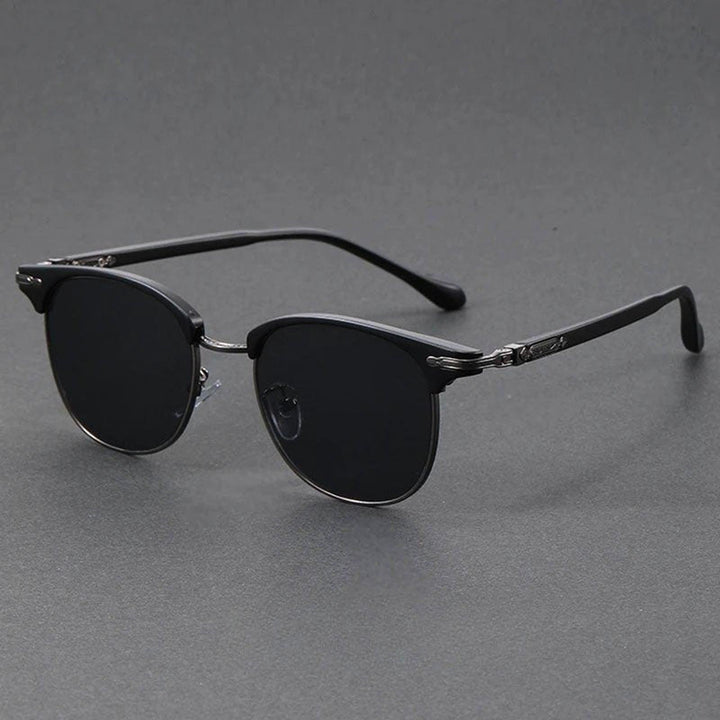 Caleb | Sunglasses Clubmaster Half-Frame Metal Alloy UV400 Protection
