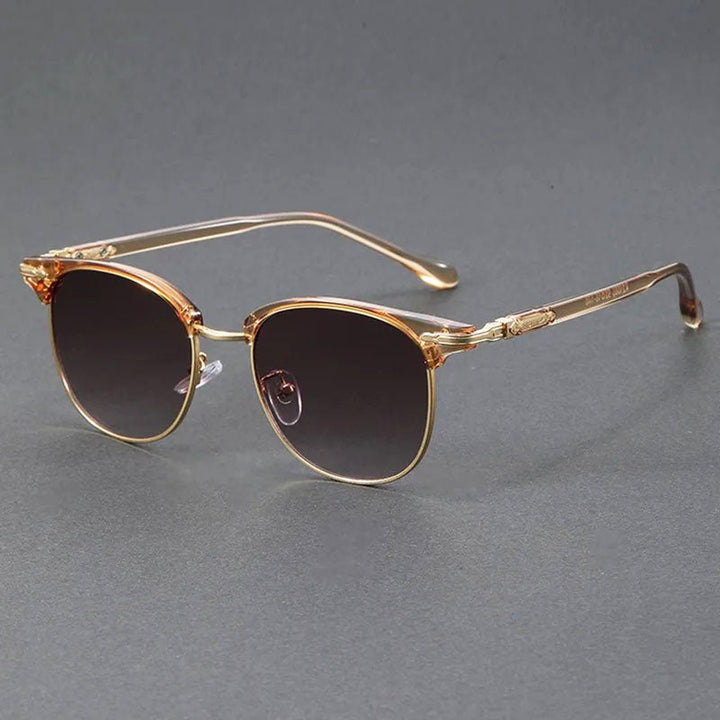 Caleb | Sunglasses Clubmaster Half-Frame Metal Alloy UV400 Protection