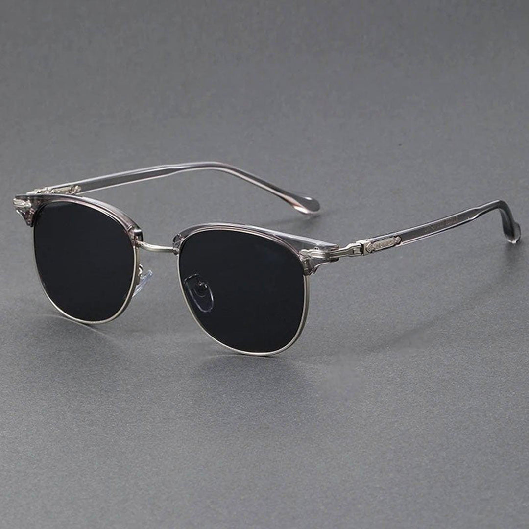 Caleb | Sunglasses Clubmaster Half-Frame Metal Alloy UV400 Protection