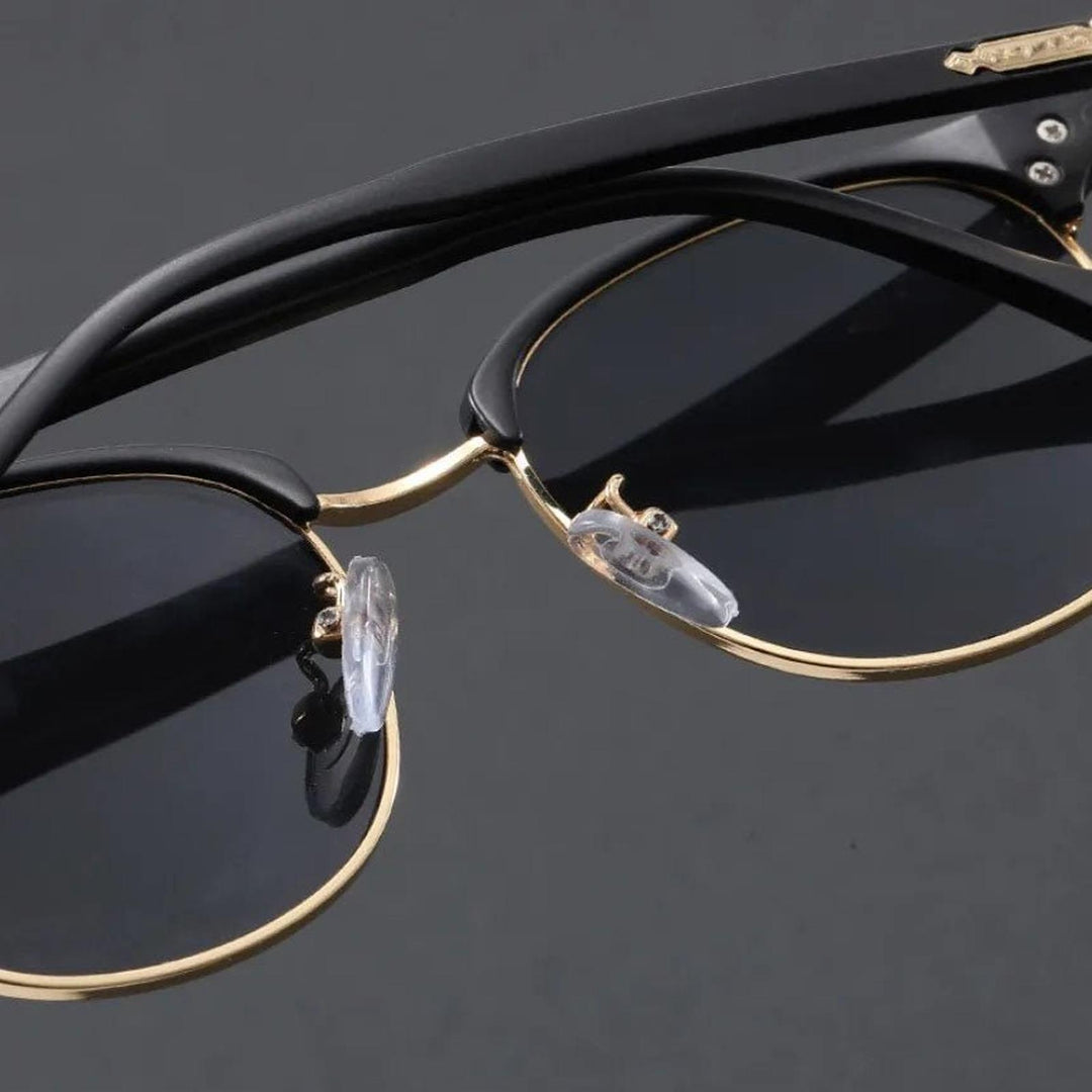 Caleb | Sunglasses Clubmaster Half-Frame Metal Alloy UV400 Protection