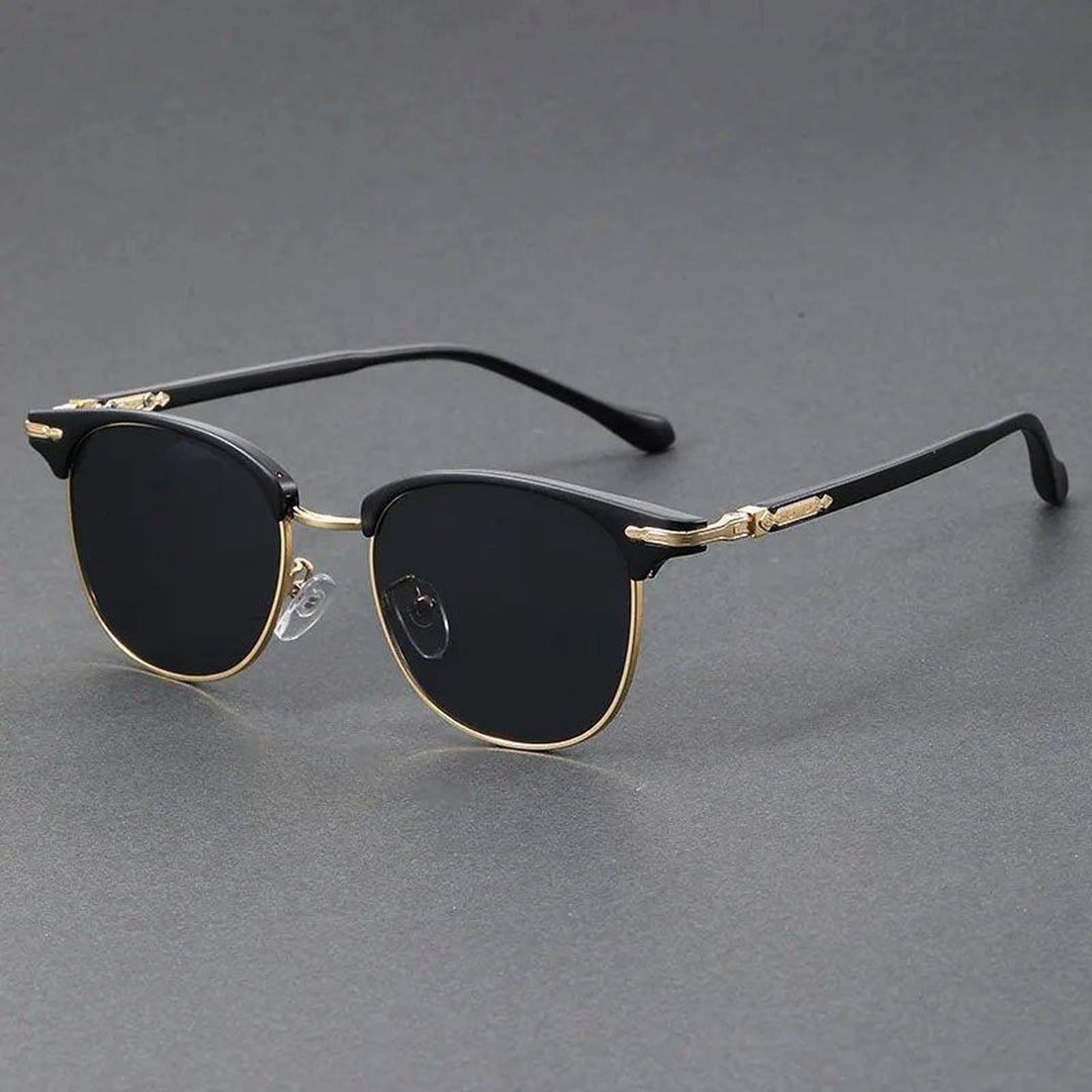 Caleb | Sunglasses Clubmaster Half-Frame Metal Alloy UV400 Protection