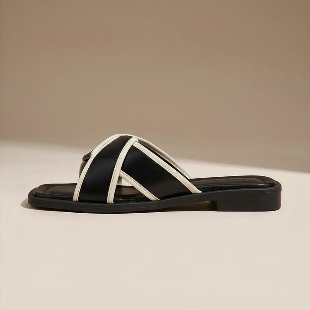 Camila | Fisherman Sandals Cross-Strap Slides Square Toe Slip-On