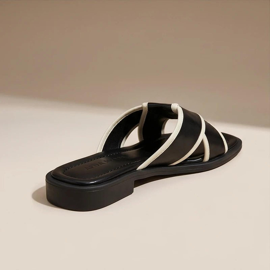 Camila | Fisherman Sandals Cross-Strap Slides Square Toe Slip-On