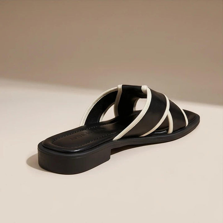 Camila | Fisherman Sandals Cross-Strap Slides Square Toe Slip-On