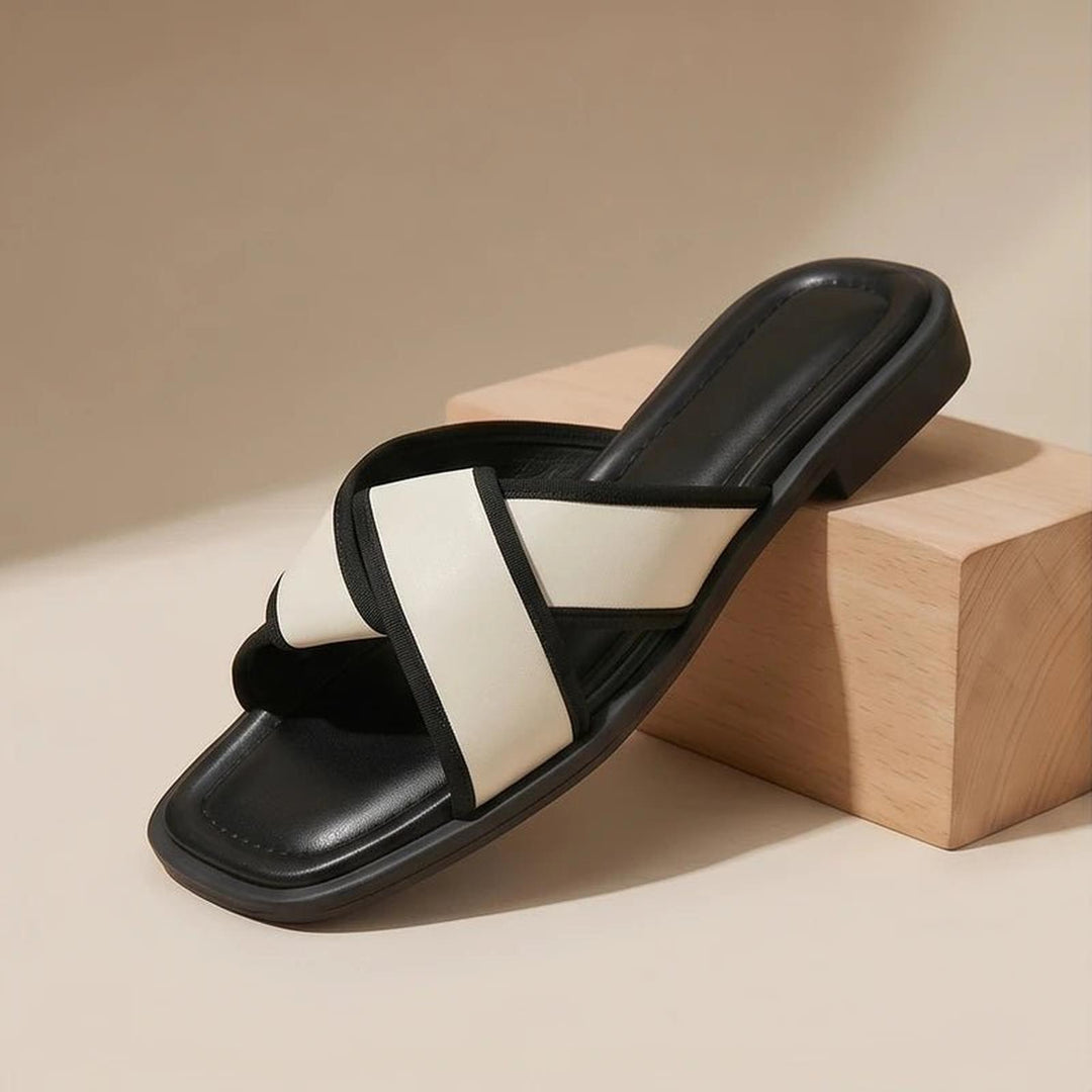 Camila | Fisherman Sandals Cross-Strap Slides Square Toe Slip-On