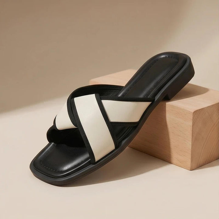 Camila | Fisherman Sandals Cross-Strap Slides Square Toe Slip-On
