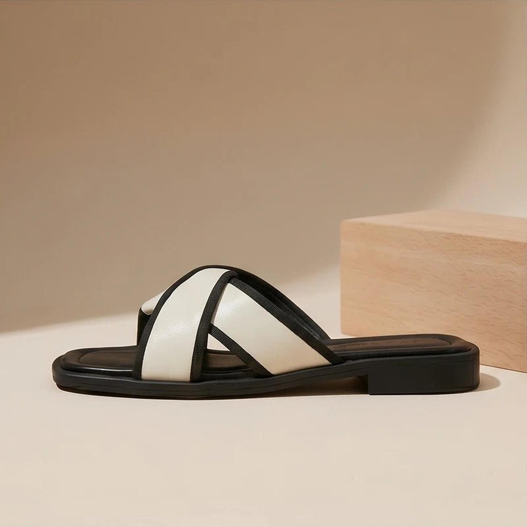 Camila | Fisherman Sandals Cross-Strap Slides Square Toe Slip-On