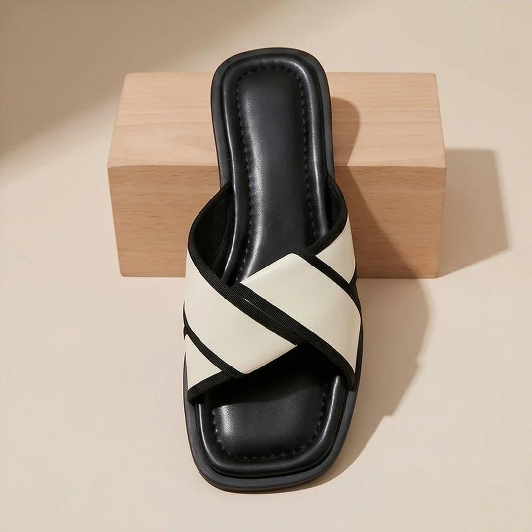 Camila | Fisherman Sandals Cross-Strap Slides Square Toe Slip-On