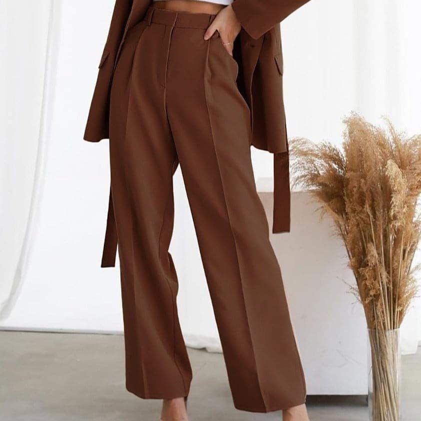 Camila | Linen High-Waisted Wide-Leg Pants Pleated