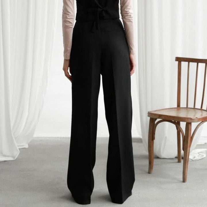 Camila | Linen High-Waisted Wide-Leg Pants Pleated
