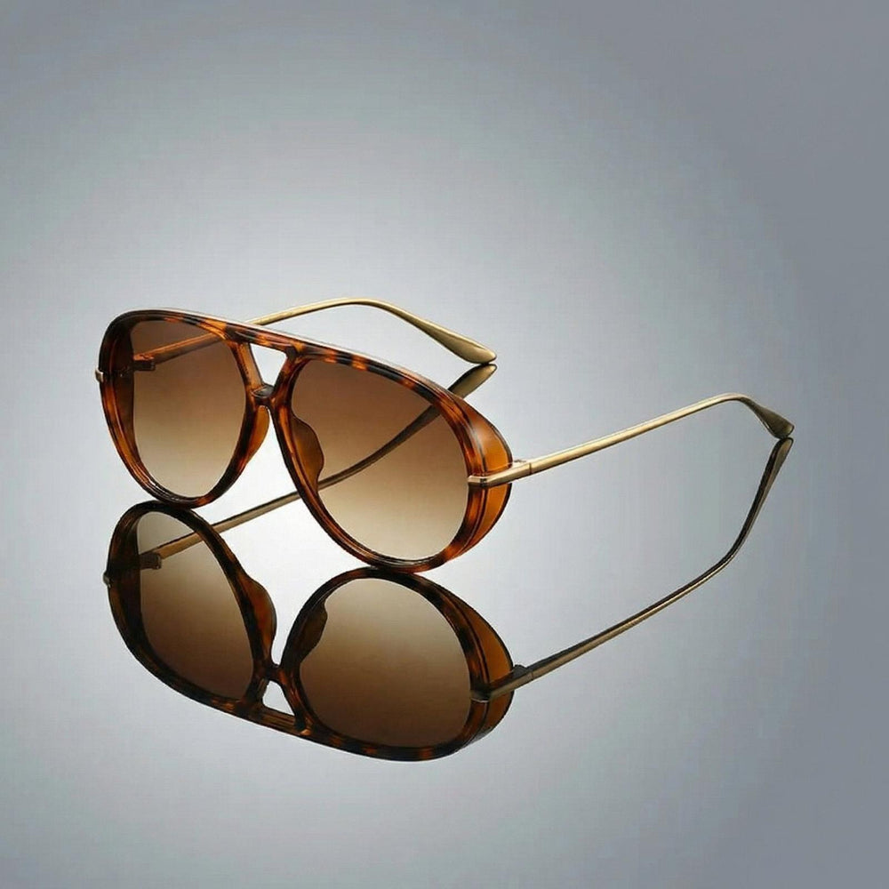 Camila | Sunglasses Aviator Gradient UV400 Double Bridge Leopard