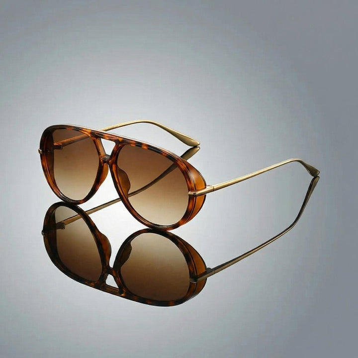 Camila | Sunglasses Aviator Gradient UV400 Double Bridge Leopard