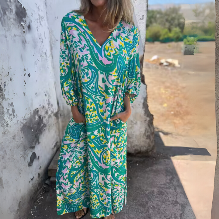 Caroline | Women's Summer Midi Leopard Print Dress