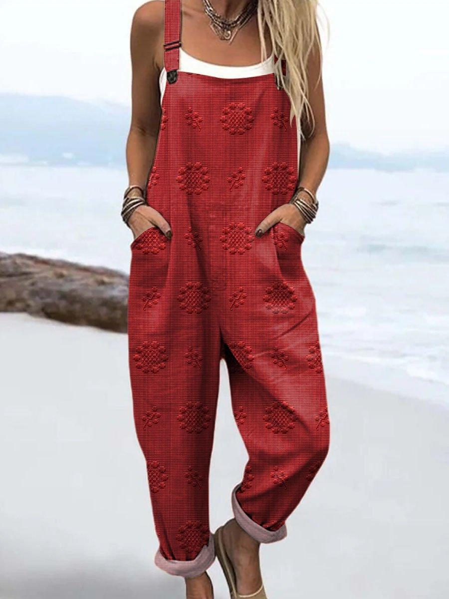 Charlotte | Relaxed Jumpsuit Adjustable Straps Wide Leg Pattern