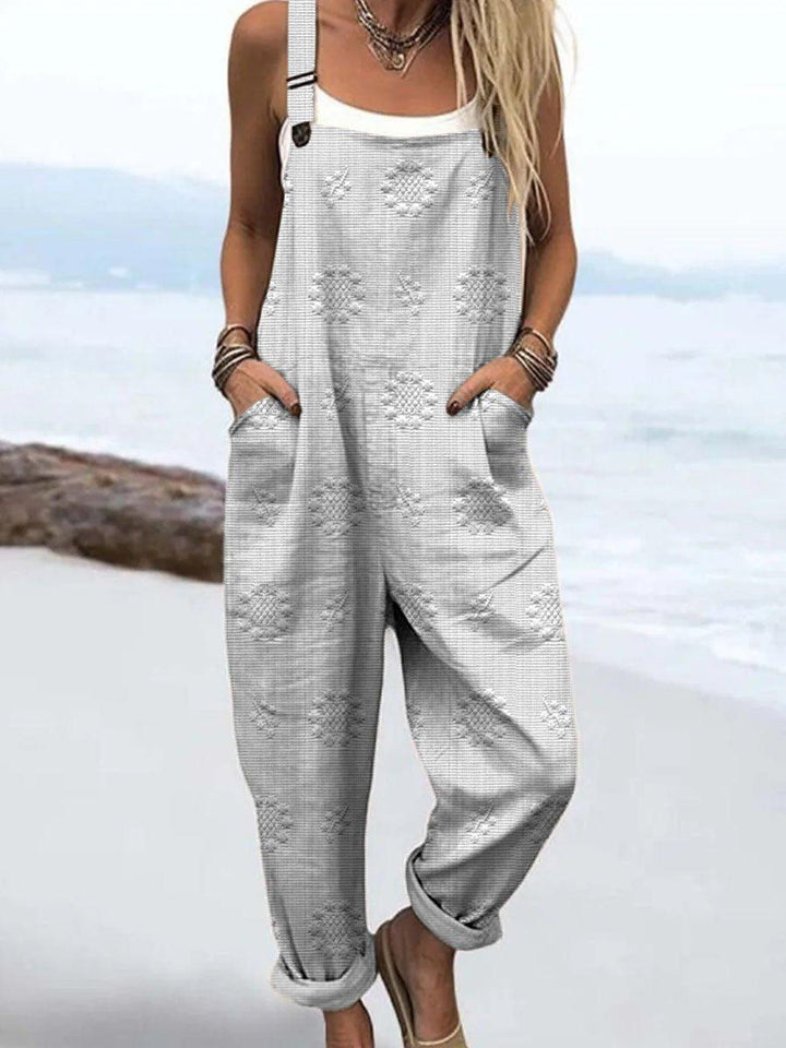 Charlotte | Relaxed Jumpsuit Adjustable Straps Wide Leg Pattern