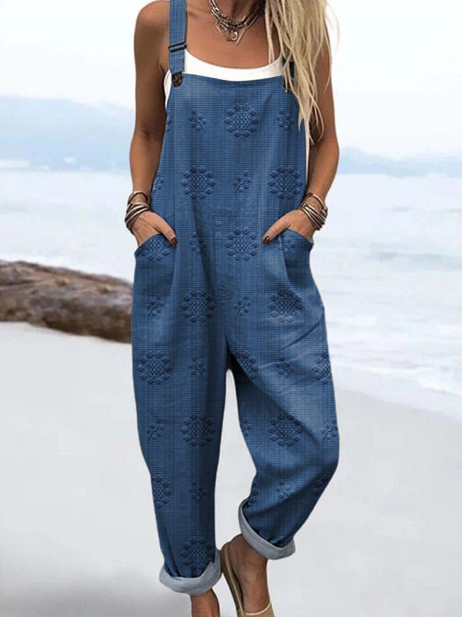 Charlotte | Relaxed Jumpsuit Adjustable Straps Wide Leg Pattern