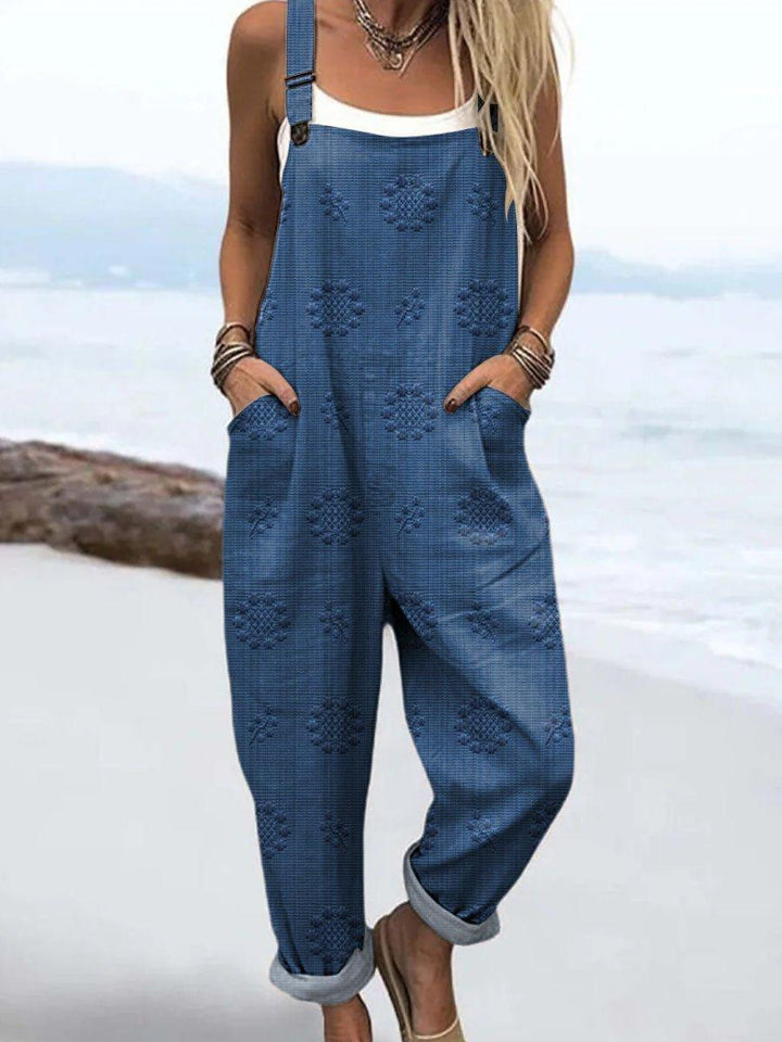 Charlotte | Relaxed Jumpsuit Adjustable Straps Wide Leg Pattern