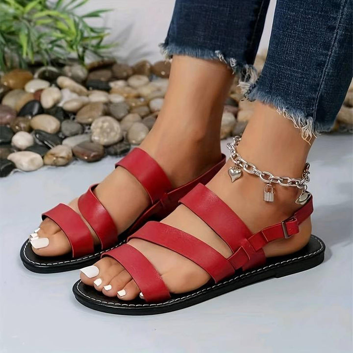 Charlotte | Women's Multi Strap Casual Comfort Flat Sandals