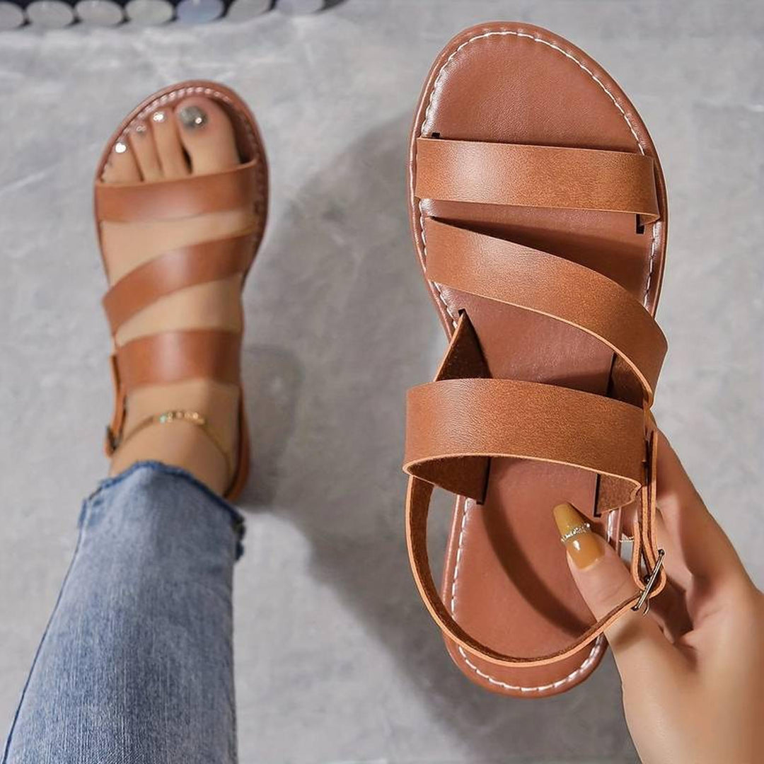 Charlotte | Women's Multi Strap Casual Comfort Flat Sandals