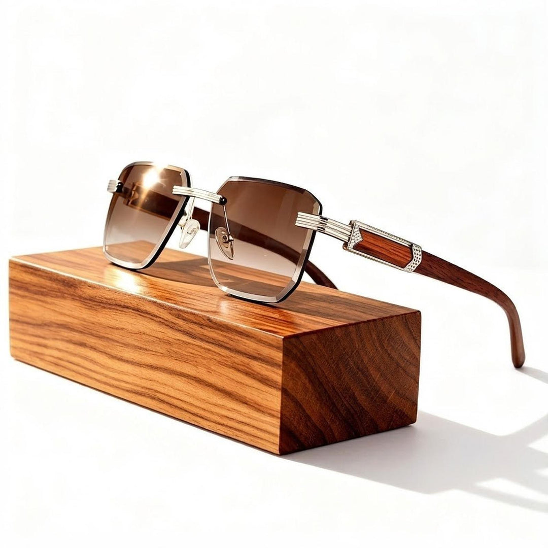 Chloe | Sunglasses Retro Gradient Wood Temples UV400 Protection