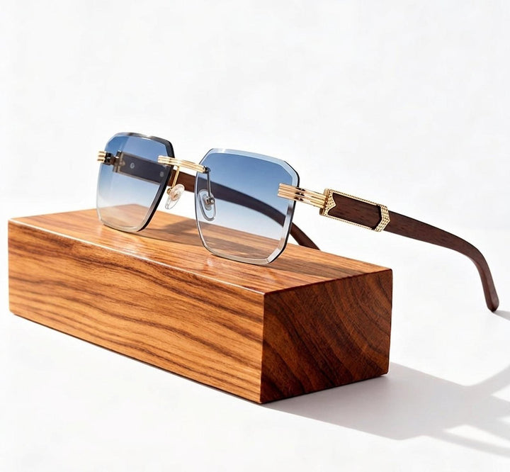 Chloe | Sunglasses Retro Gradient Wood Temples UV400 Protection
