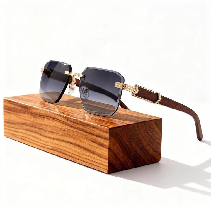 Chloe | Sunglasses Retro Gradient Wood Temples UV400 Protection