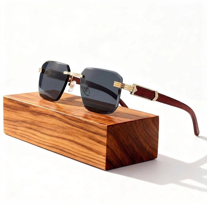 Chloe | Sunglasses Retro Gradient Wood Temples UV400 Protection