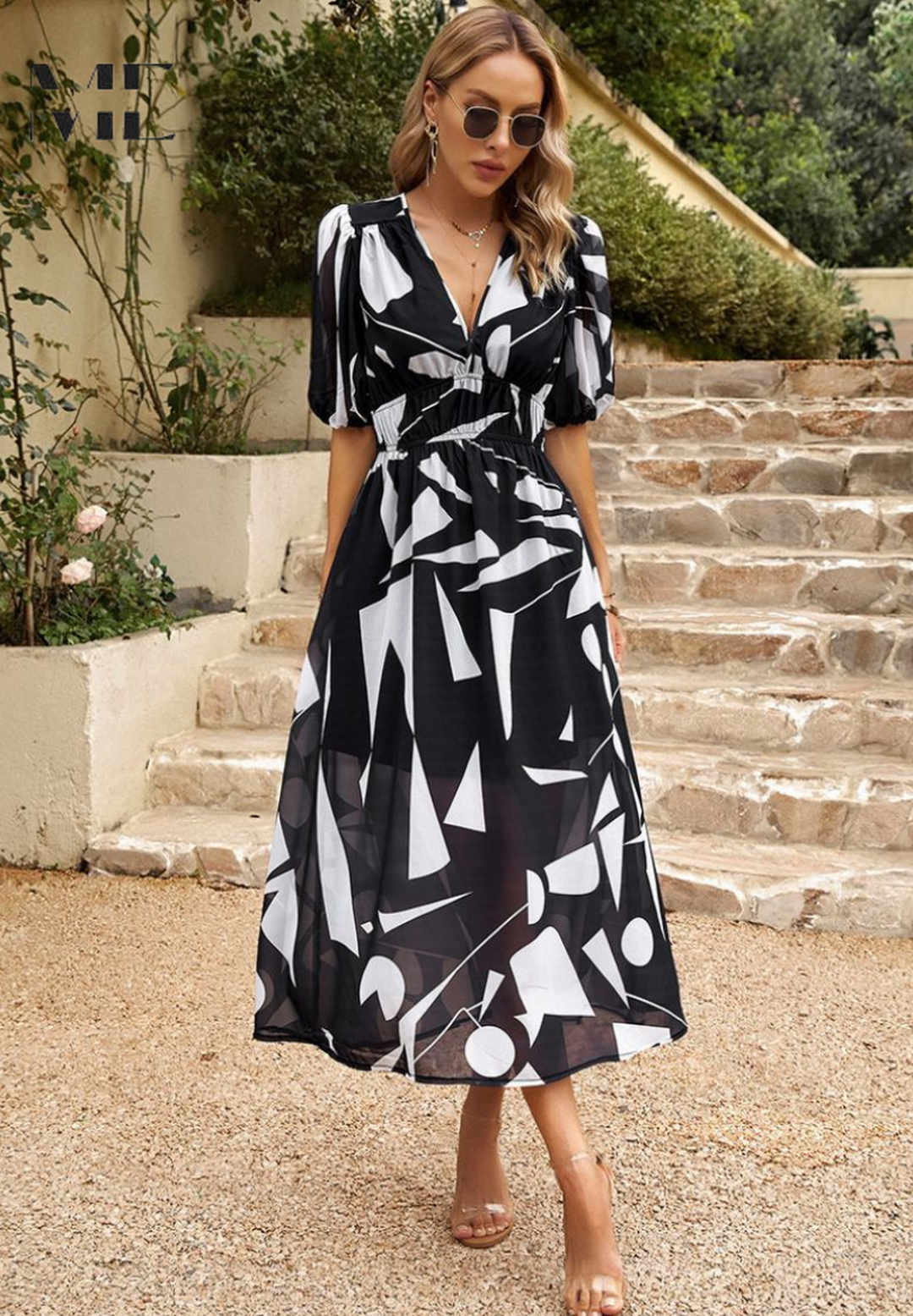 Claire | Women’s Summer Midi Floral Flowing Dress