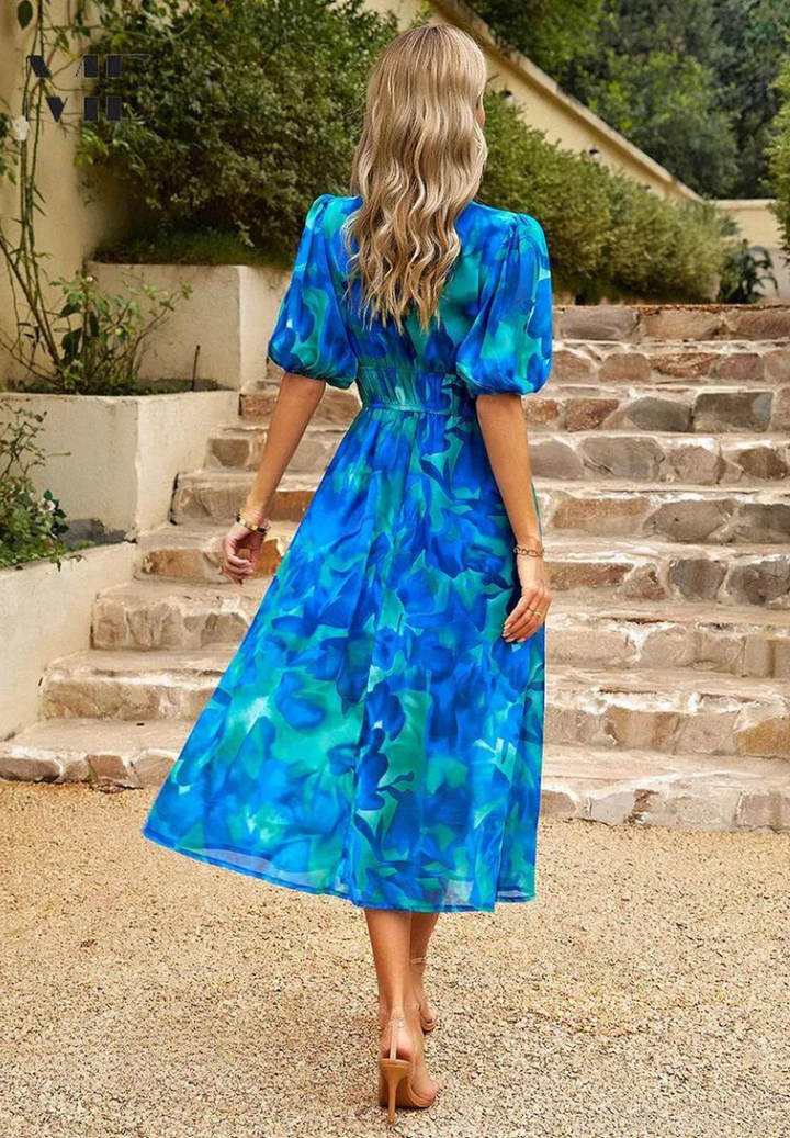 Claire | Women’s Summer Midi Floral Flowing Dress