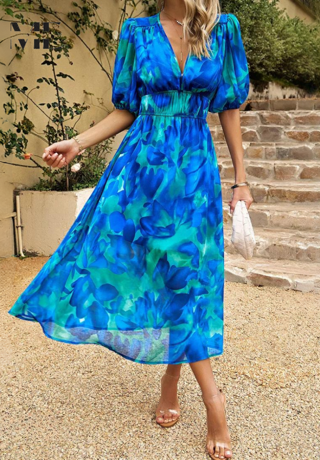 Claire | Women’s Summer Midi Floral Flowing Dress