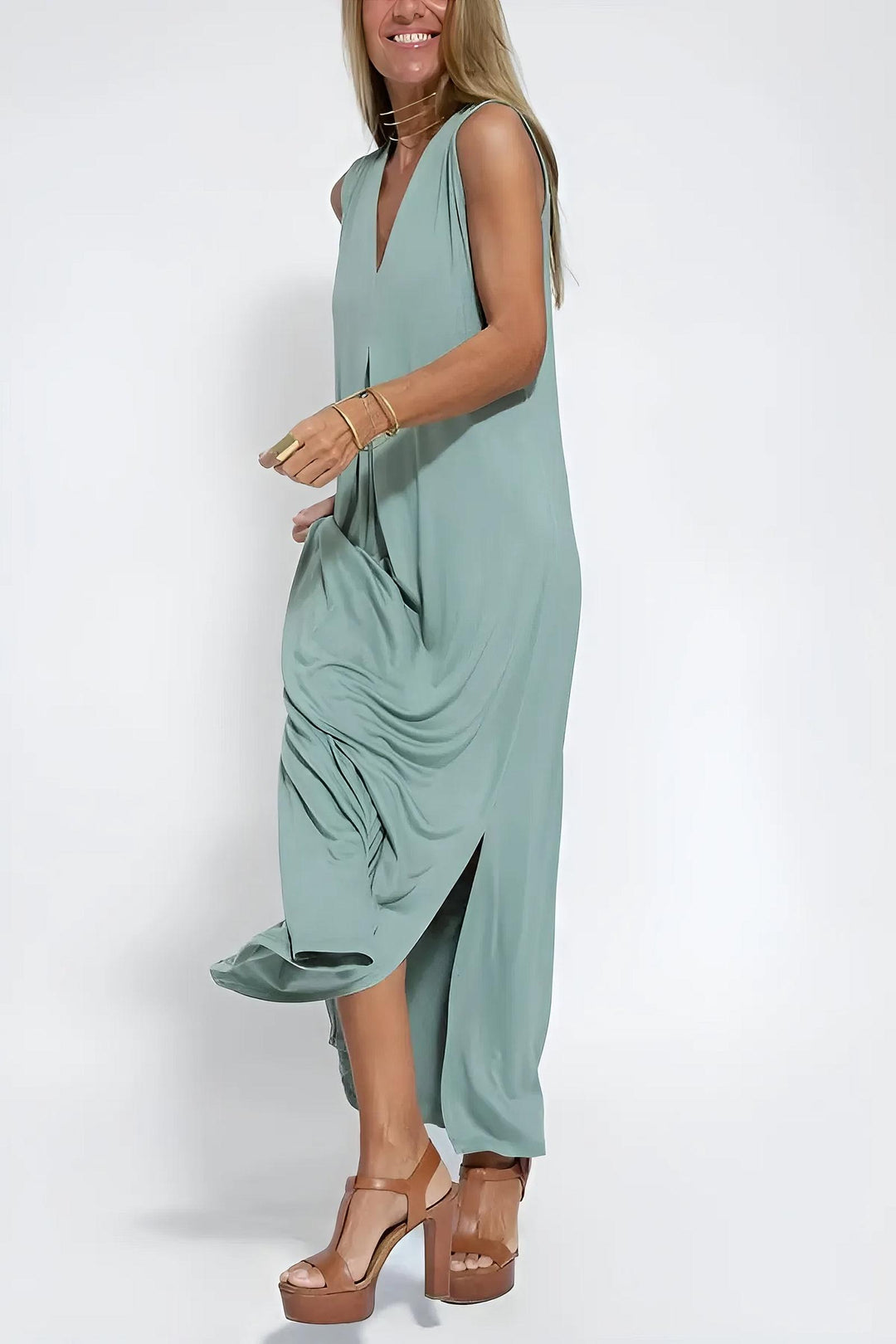 Claire | Women's Summer Midi Relaxed Pocket Dress
