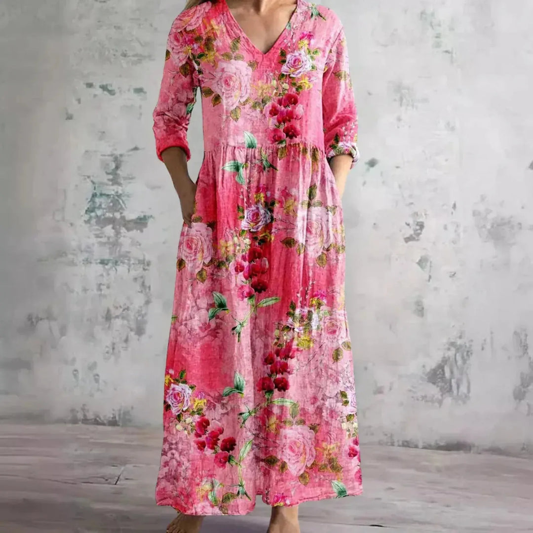 Clara | Women's Floral Long Sleeve Maxi Dress