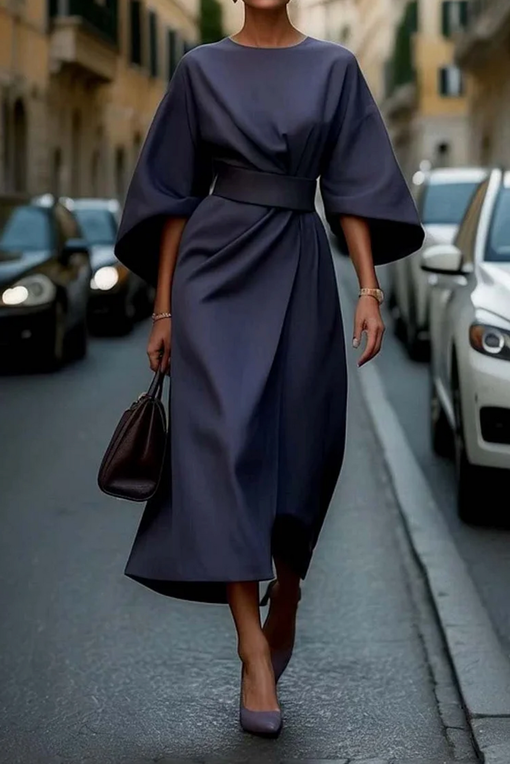 Clara | Women's Summer Batwing Sleeve Midi Wrap Dress