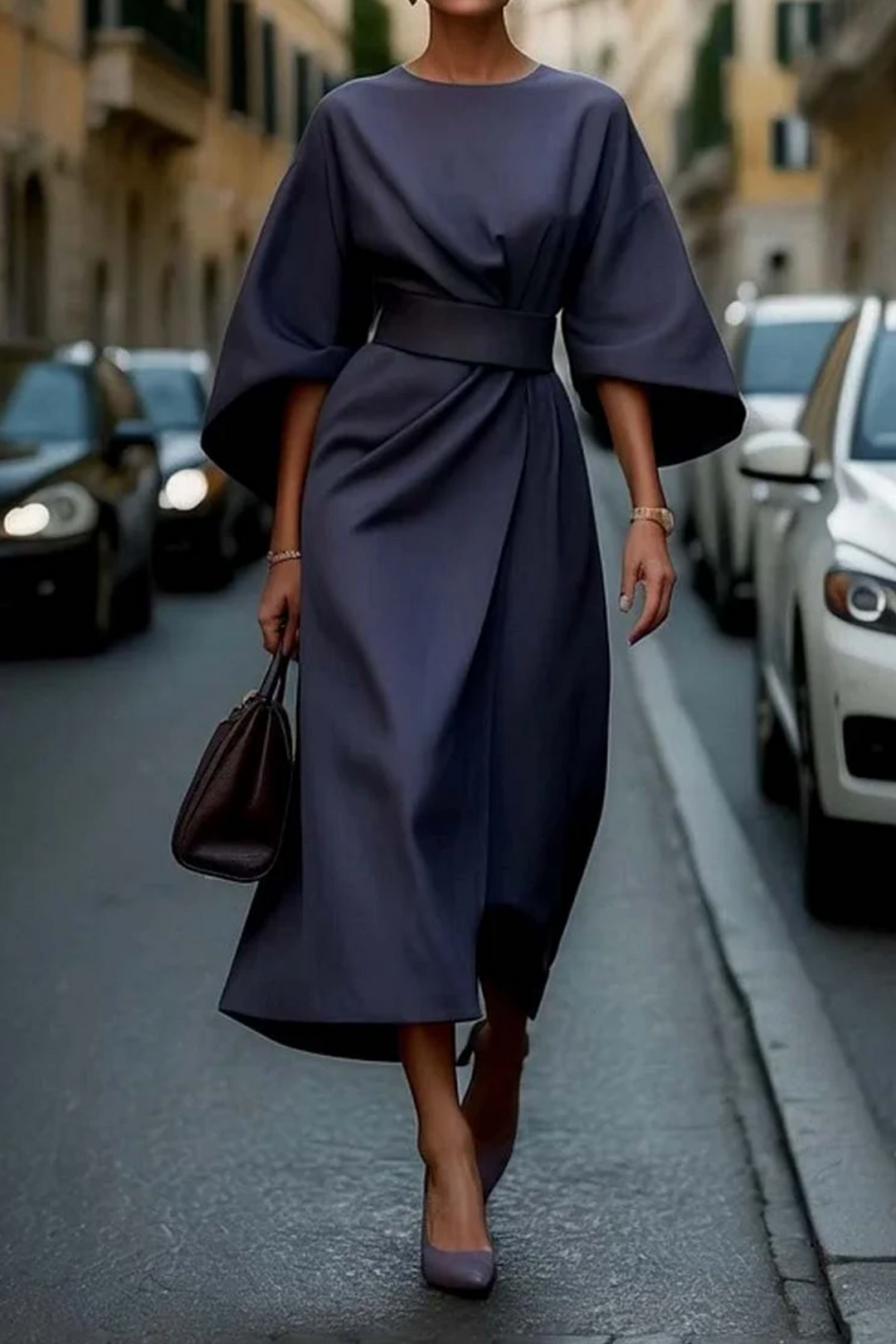 Clara | Women's Summer Batwing Sleeve Midi Wrap Dress