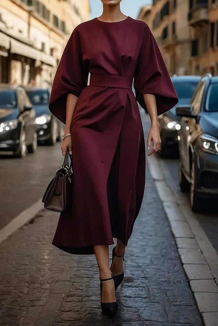 Clara | Women's Summer Batwing Sleeve Midi Wrap Dress
