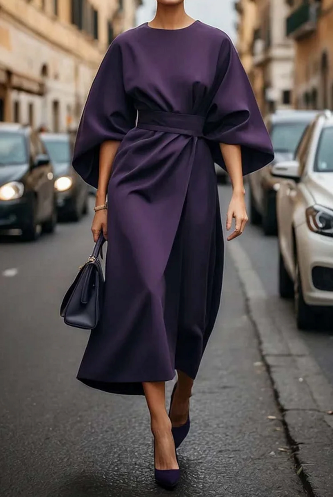 Clara | Women's Summer Batwing Sleeve Midi Wrap Dress