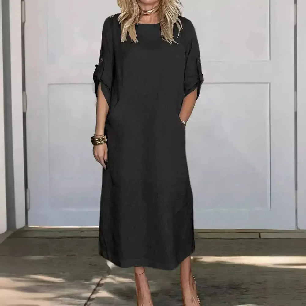 Daisy | Women's A-Line Loose Fit Draped Dress Evening