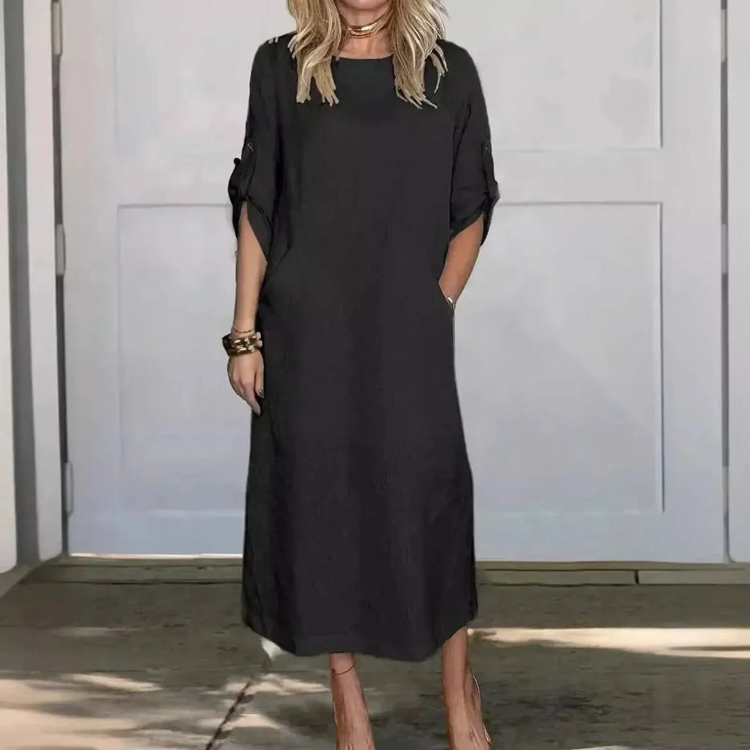 Daisy | Women's A-Line Loose Fit Draped Dress Evening