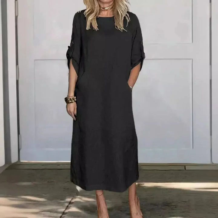 Daisy | Women's A-Line Loose Fit Draped Dress Evening