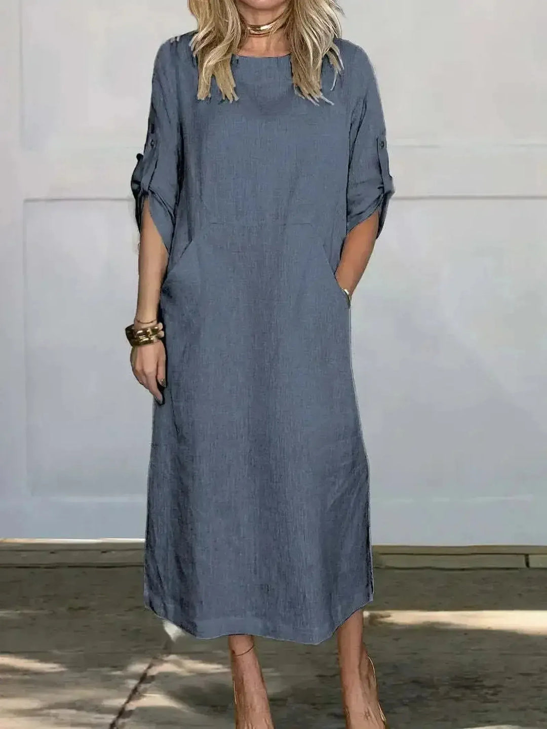 Daisy | Women's A-Line Loose Fit Draped Dress Evening