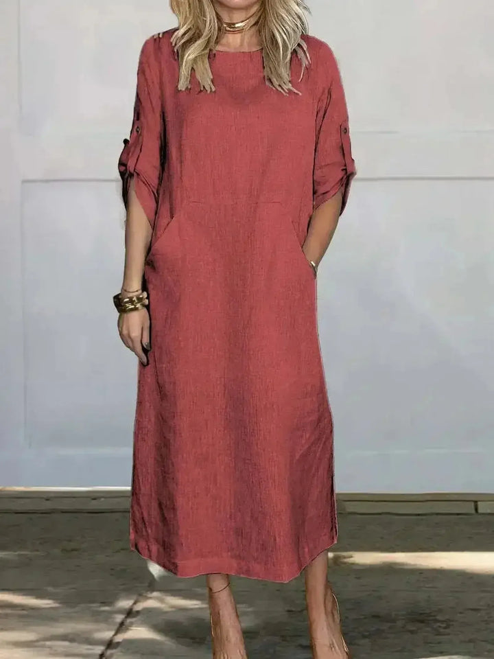 Daisy | Women's A-Line Loose Fit Draped Dress Evening