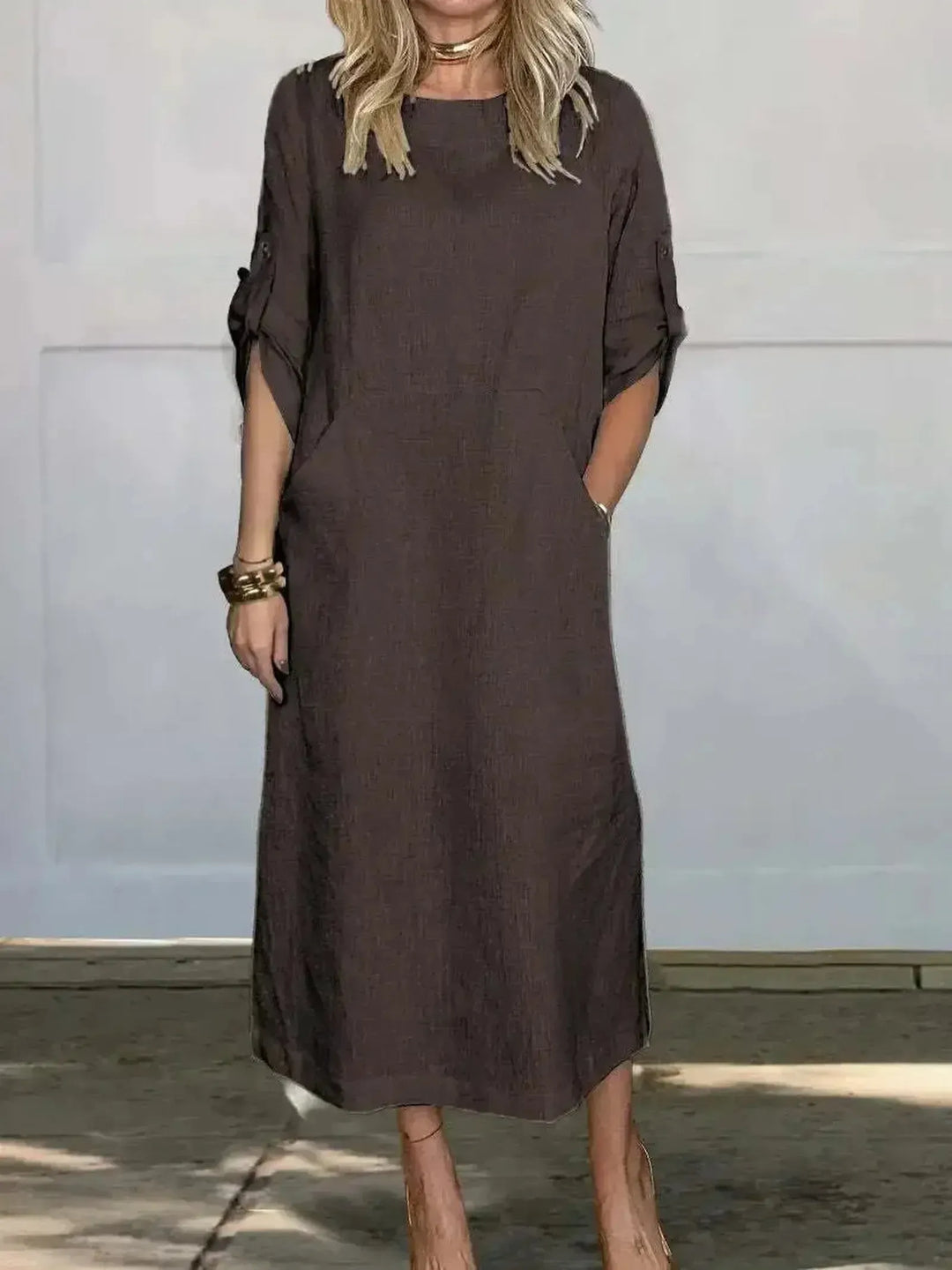 Daisy | Women's A-Line Loose Fit Draped Dress Evening