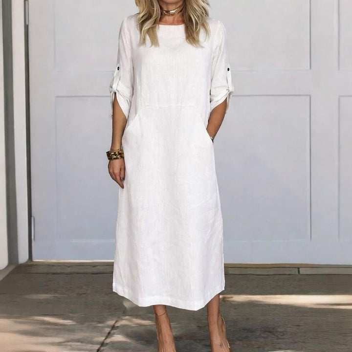 Daisy | Women's A-Line Loose Fit Draped Dress Evening