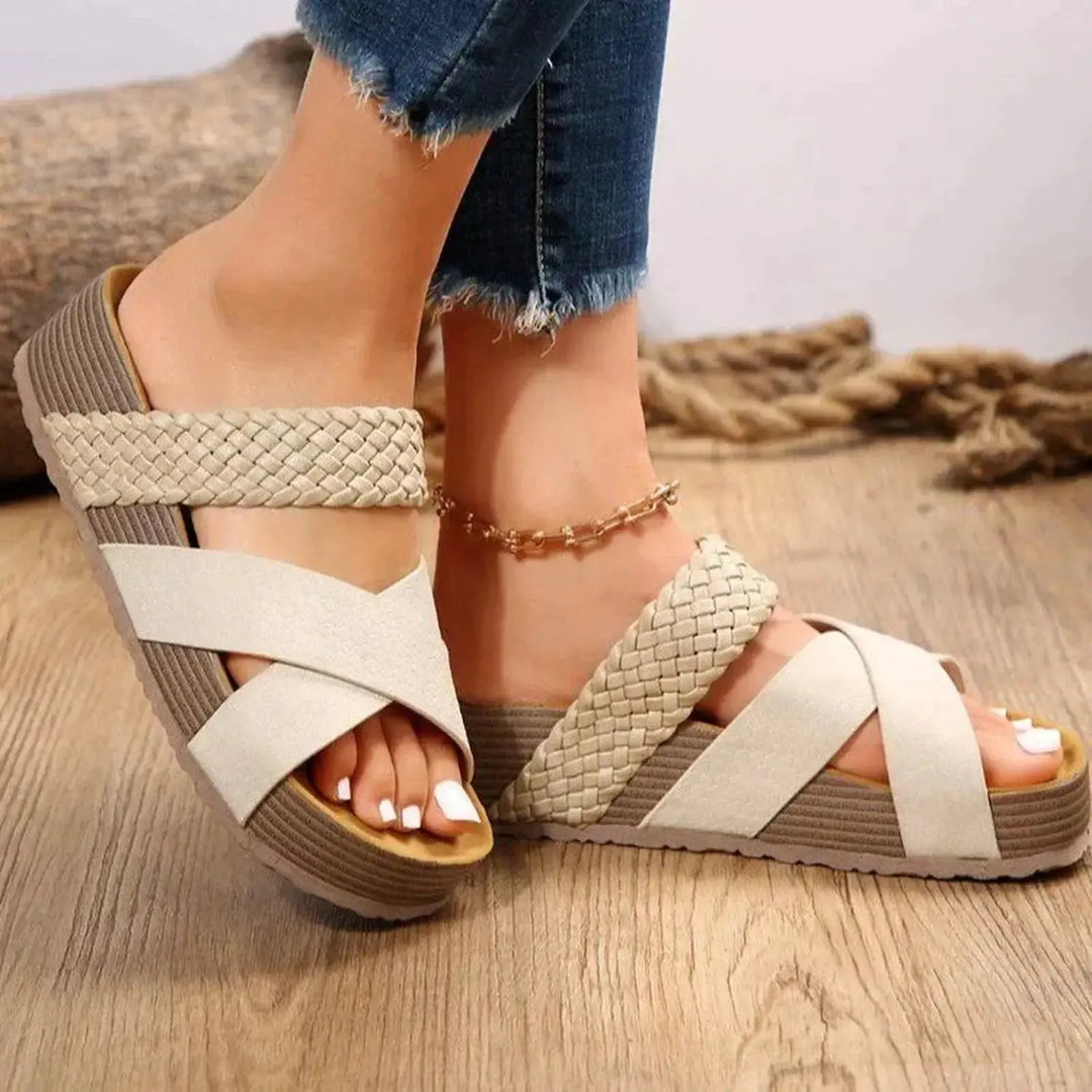 Daisy | Women's Cross Strap Platform Casual Summer Sandals
