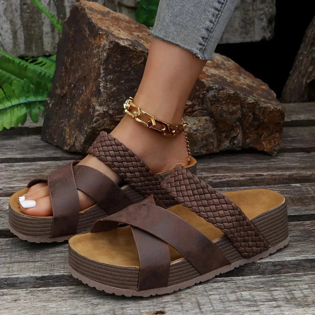 Daisy | Women's Cross Strap Platform Casual Summer Sandals