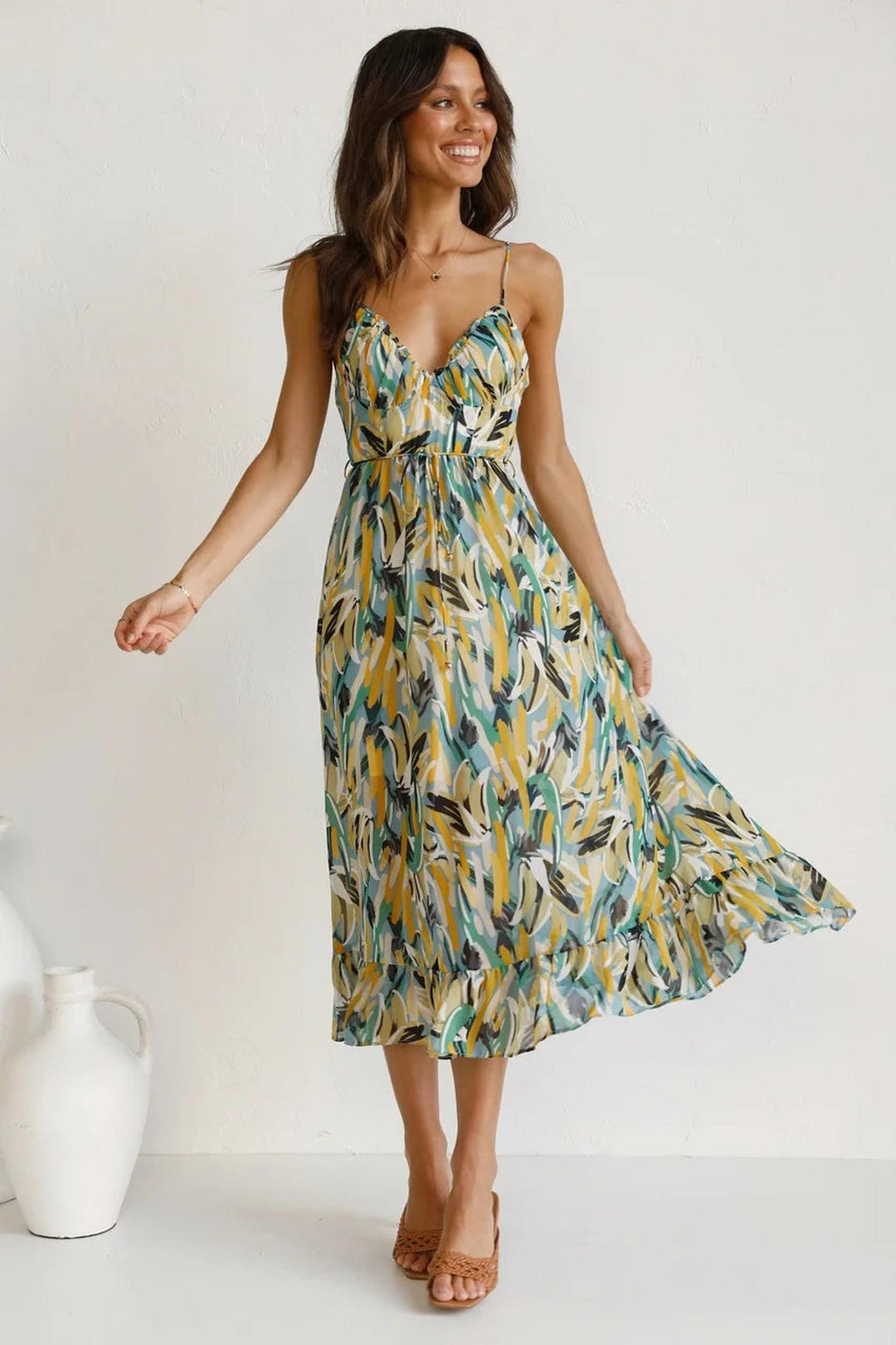 Dana | Women's Summer Midi Printed Flowing Dress