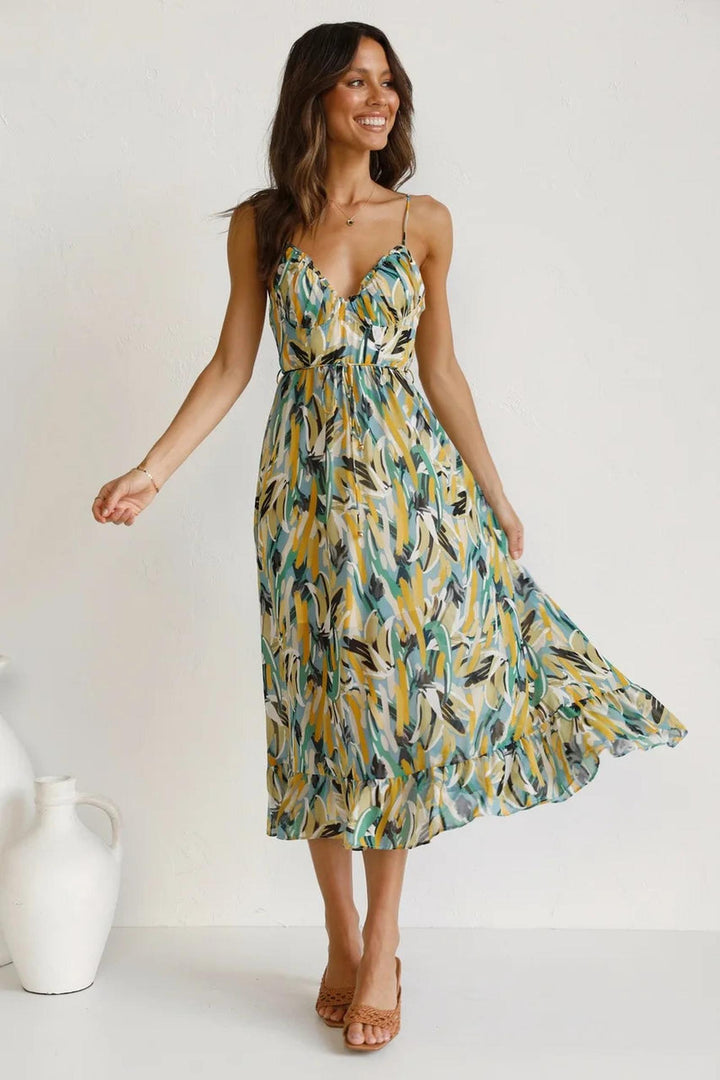 Dana | Women's Summer Midi Printed Flowing Dress